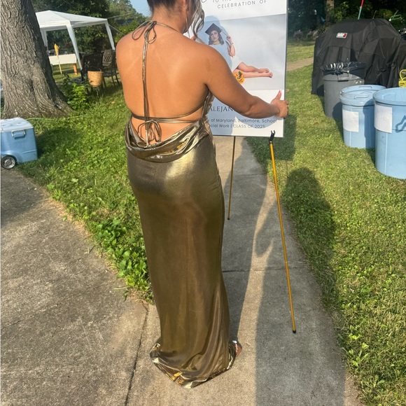 Strapless Gold Metallic Dress - Picture 5 of 5
